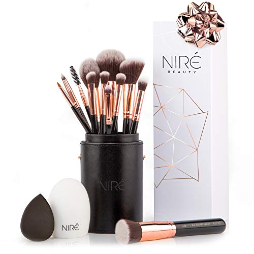 Niré Beauty Set de Brochas de Maquillaje Profesional de 15 Piezas : Brochas y...